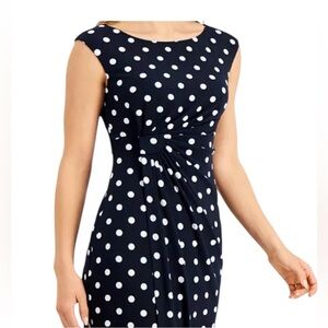 Connected Apparel Polka Dot Dress Size 8 Blue